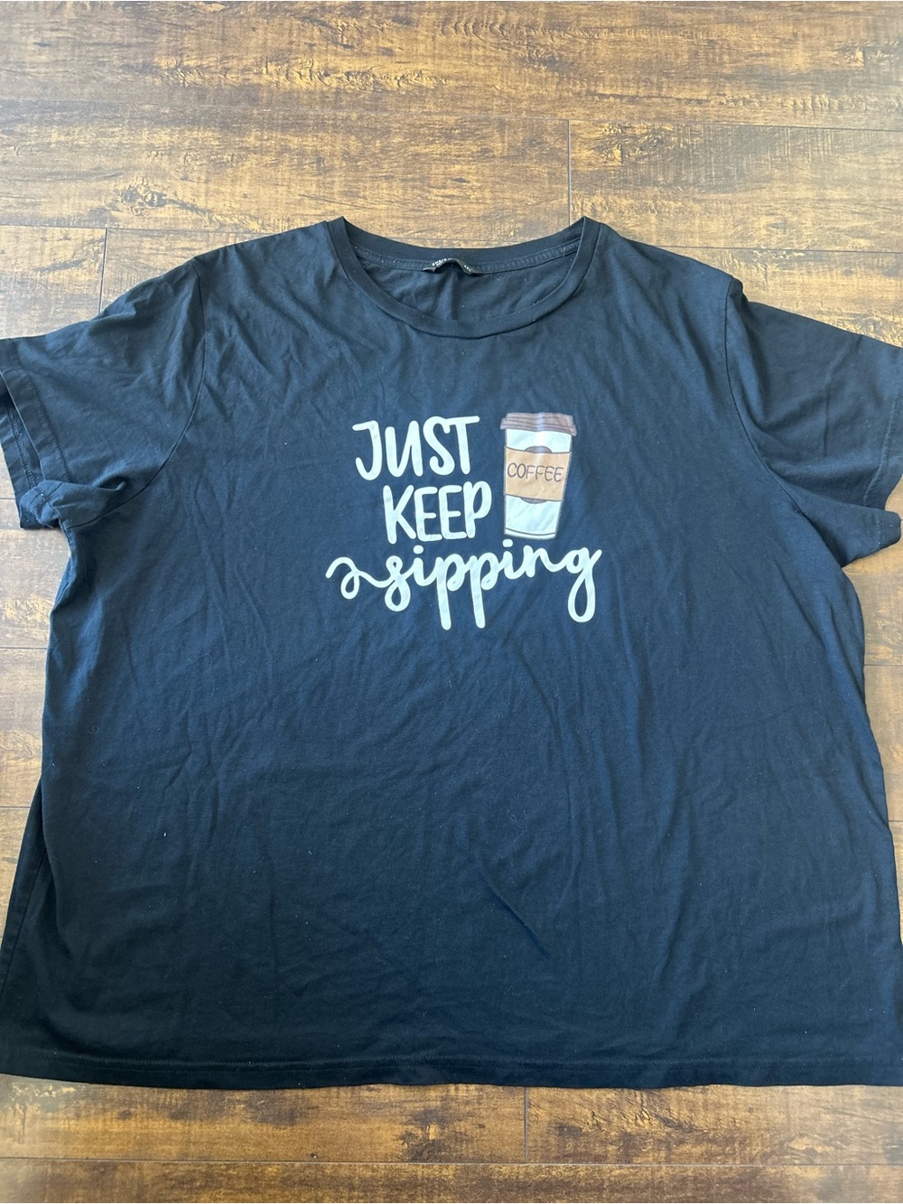 ✨ 3/$25 ✨ Just Keep Sipping Black Graphic Tee